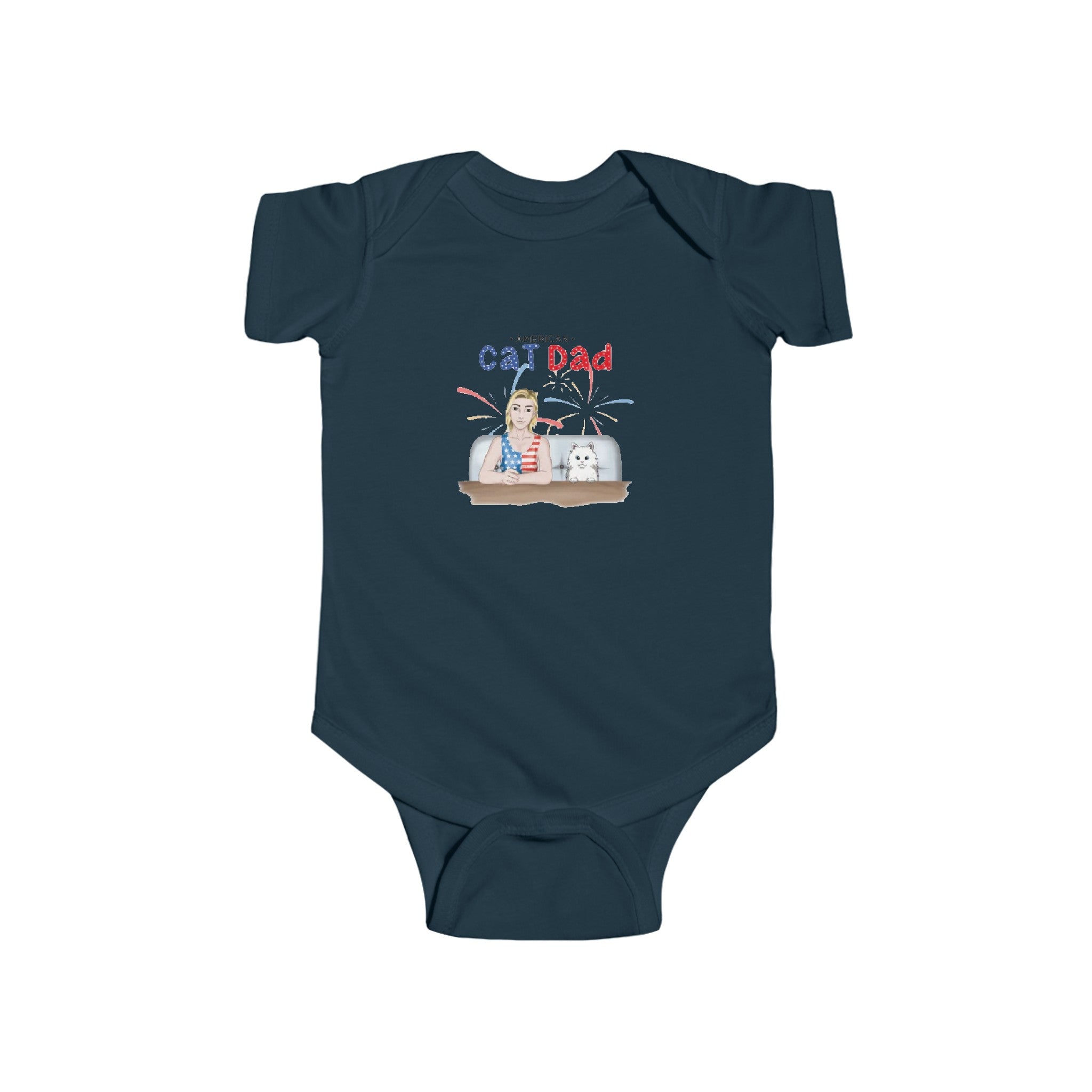 American Cat Dad | Infant Fine Jersey Bodysuit